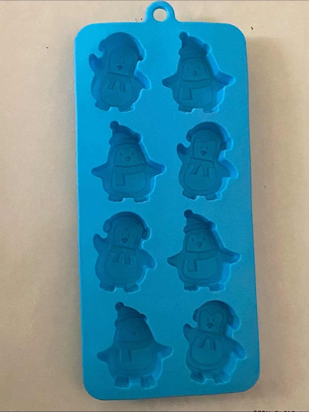 BLUE Silicone Penguin Ice Cube Tray Freeze Bake Chocolate Mold
